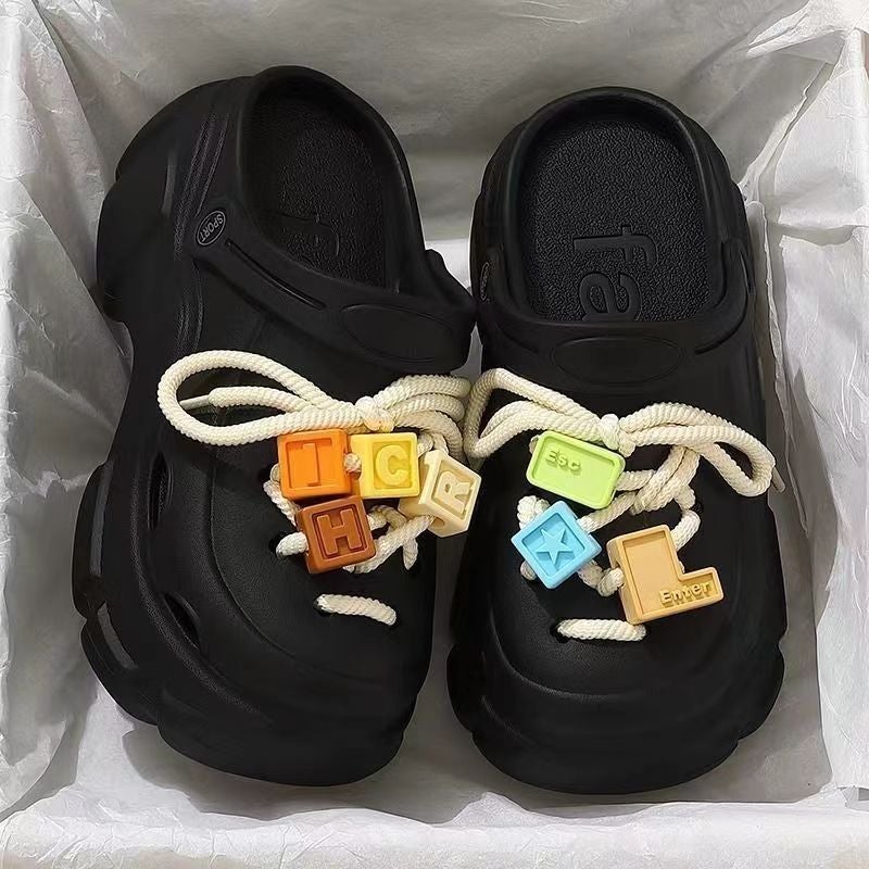 Fashion Slip-on Beach Clogs Sandals for WomenTank Black-[Building Blocks]] Tank Black-[Building Blocks]] 