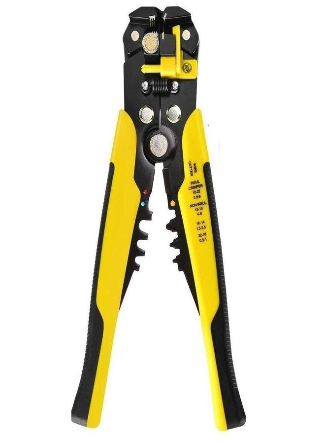 Meshiv 8-Inch Self-Adjusting Automatic Wire Cable Cutter Crimper I 5 in 1 Multipurpose Tool Wire Stripping Cutting Pliers, 10-24 AWG (0.2~6.0mm² - Yellow) - Image 1