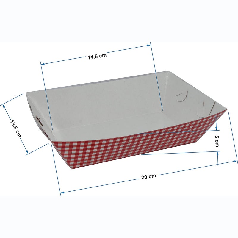TRIACE Paper Disposable Take Away Tray Ecofriendly Safe Hygienic Pack of 20 Paper Serving Tray Plate Suitable for Backed Snacks Items Kitchen Parties Freezer TR 102 - Image 3