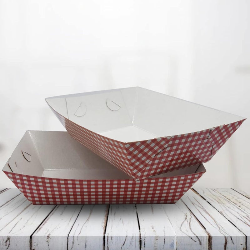 TRIACE Paper Disposable Take Away Tray Ecofriendly Safe Hygienic Pack of 20 Paper Serving Tray Plate Suitable for Backed Snacks Items Kitchen Parties Freezer TR 102 - Image 5