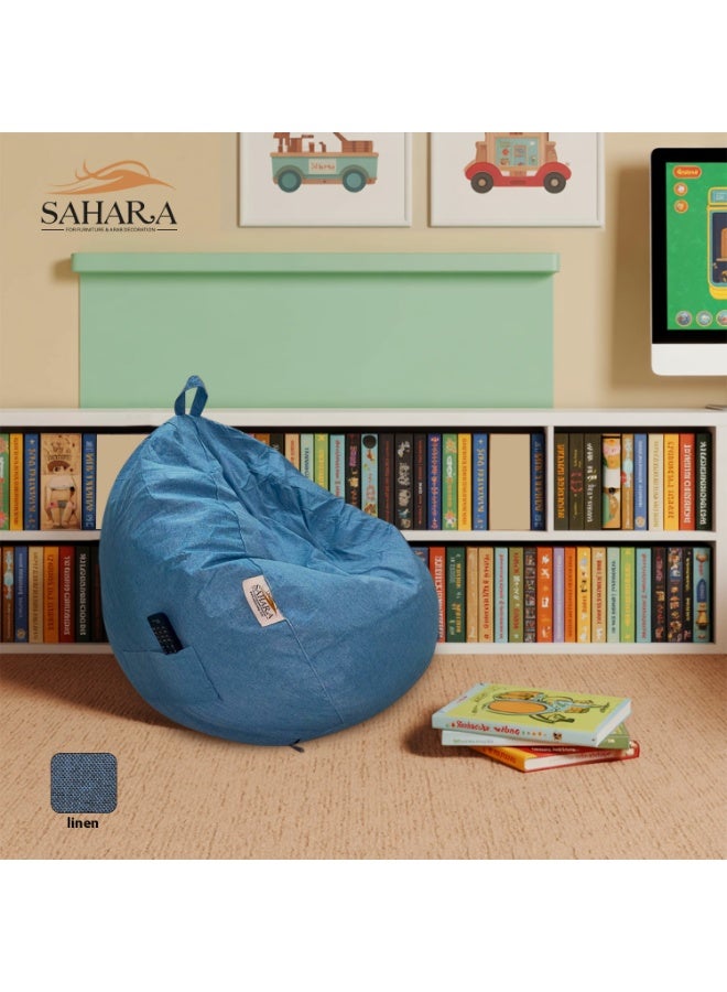 صحاره كرسي بين باج للأطفال والصغار بجيب جانبي – قماش كتان قابل للغسل – قاعدة 50 سم × ارتفاع 100 سم - Image 2