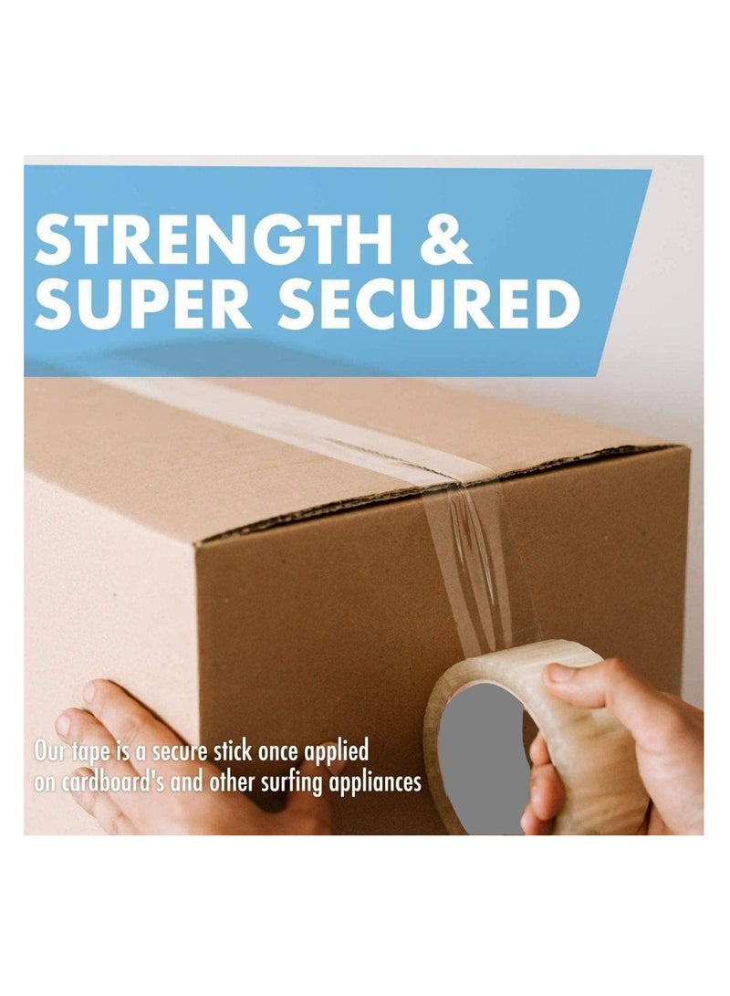 Packing Tape Transparent| 2 inches x 100 yards Strong Heavy Duty Packing Tape Clear For Parcel Boxes, Moving Boxes, Large Postal Bags, Office Use [1 Rolls] - Image 2