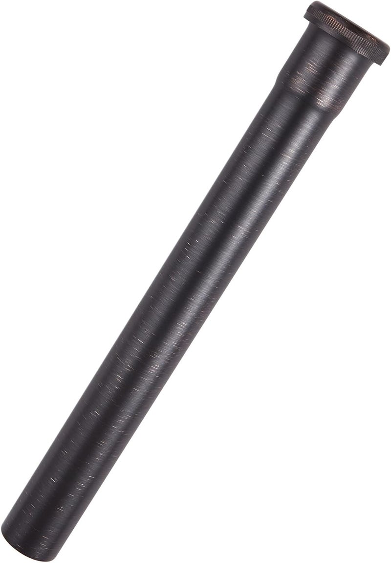 Fipoque Brass Slip Joint Extension Tube 1-1/4” OD x 12” with Nut and Rubber Washer, P Trap Extension Tube, Sink Drain Tailpiece Tube Extension, Oil Rubbed Bronze - Image 1