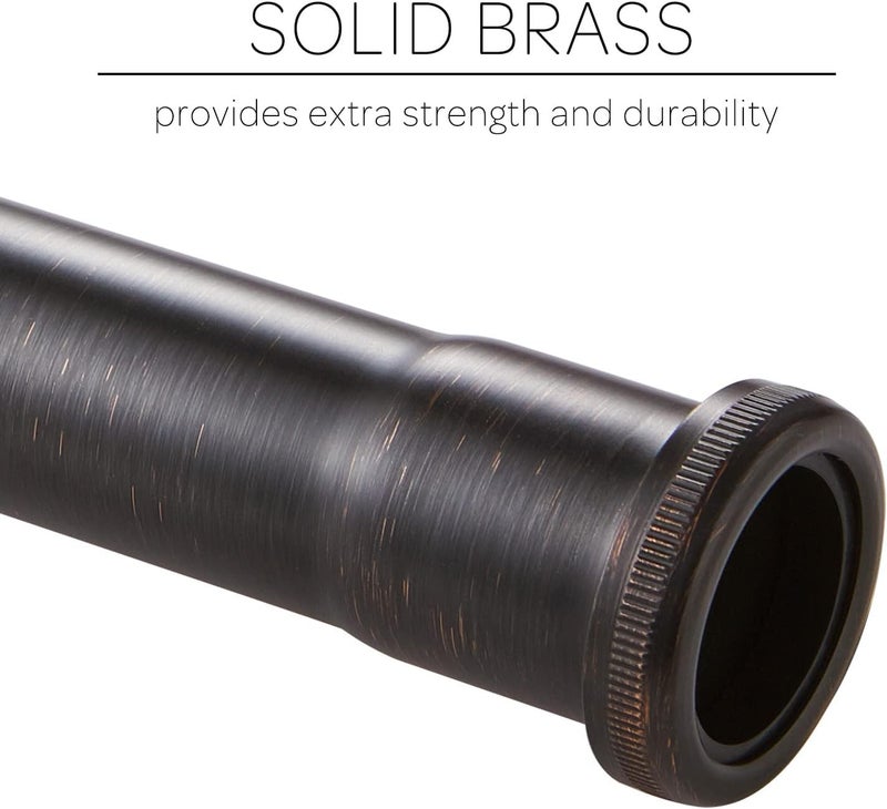 Fipoque Brass Slip Joint Extension Tube 1-1/4” OD x 12” with Nut and Rubber Washer, P Trap Extension Tube, Sink Drain Tailpiece Tube Extension, Oil Rubbed Bronze - Image 2