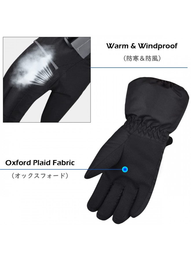 TRIWONDER Kids Winter Ski Snow Gloves Children Snowboard Gloves Cold Weather Waterproof for Boys Girls Toddler (Black, S (4-6 Years Old)) - Image 3