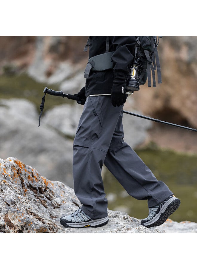 Mmoptop Outdoor Three-proof Paratrooper Pants Men Autumn Winter Mountain Style Workwear Casual Hiking Tactical Pants Mxxk100 Rock Gray XL - Image 2
