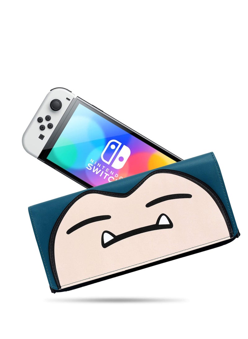 SOLARAE Case Compatible with Nintendo Switch Switch Case for Switch/Switch OLED, Protective Case Anti-Scratch Cute Leather Travel Carrying Clutch with Game Holder - Image 1