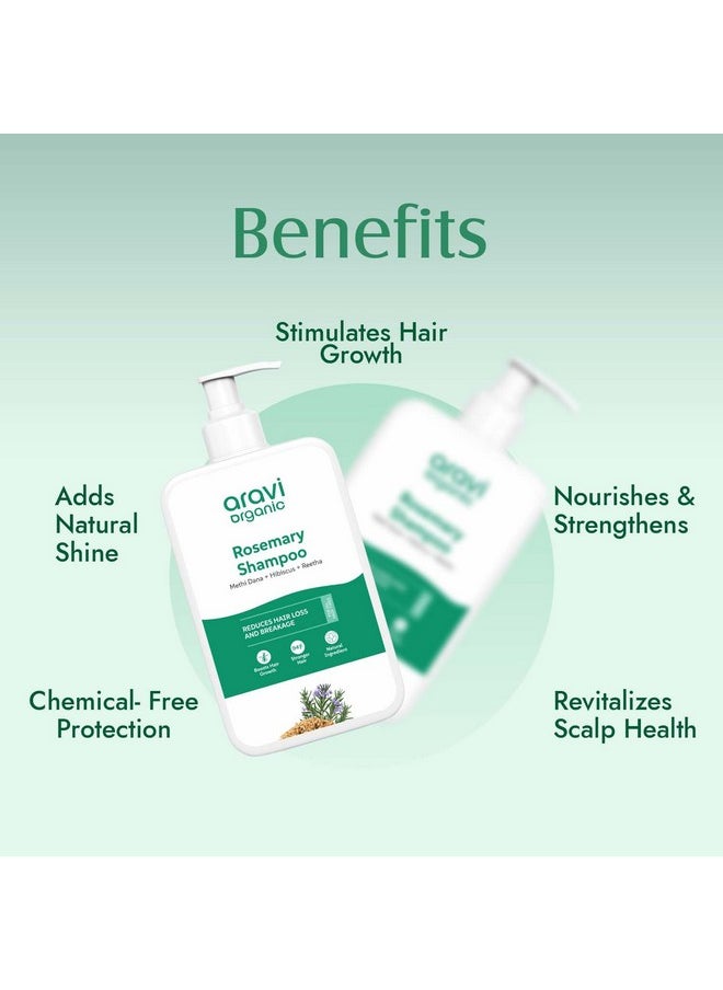 Aravi Organic Rosemary Hair Growth Shampoo - Enriched With Rosemary, Green Tea & Caffeine - For All Hair Types - For Men & Women - Sulfate & Paraben Free 200 Ml  - Image 2