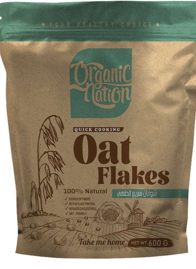 Organic Nation Oat Flakes Quick Cooking-600G 