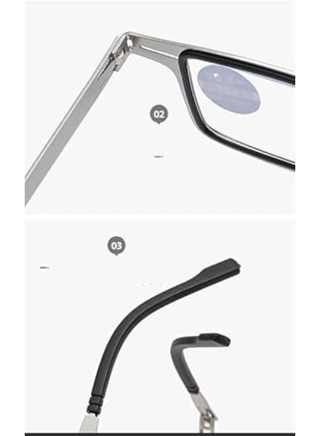 Small Folding Reading Glasses for Men and Women Presbyopia Glasses with Metal Frame and Anti-Blue Lens - Image 4