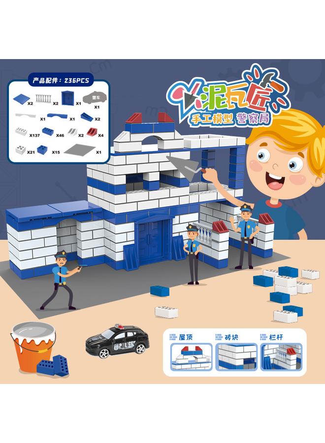 Bluejw Masons Children Masons Building House Building Blocks Small Masons Diy Cabin Mini Simulation Villa Model - Image 1