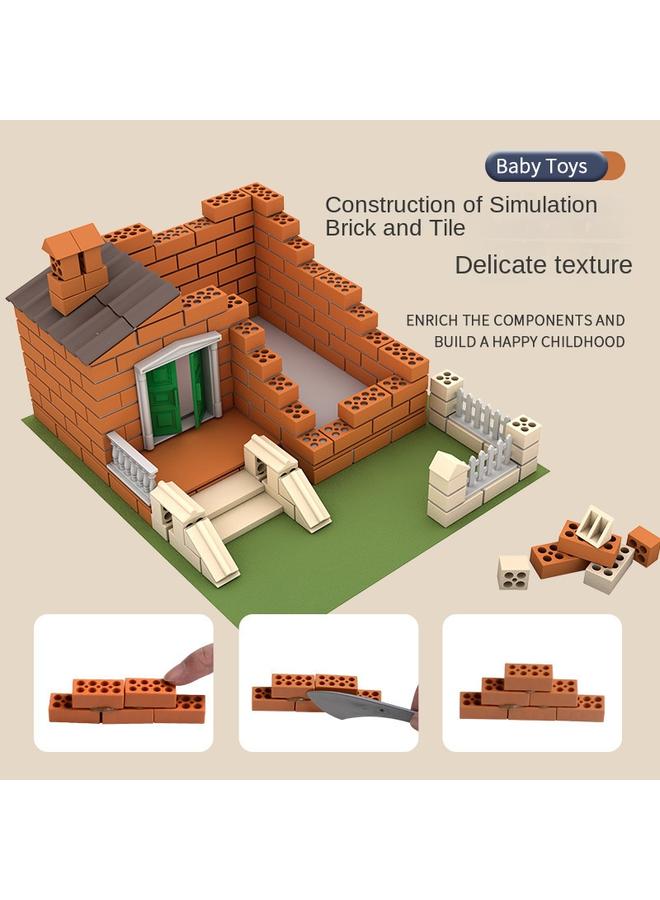 Bluejw Masons Children Masons Building House Building Blocks Small Masons Diy Cabin Mini Simulation Villa Model - Image 5