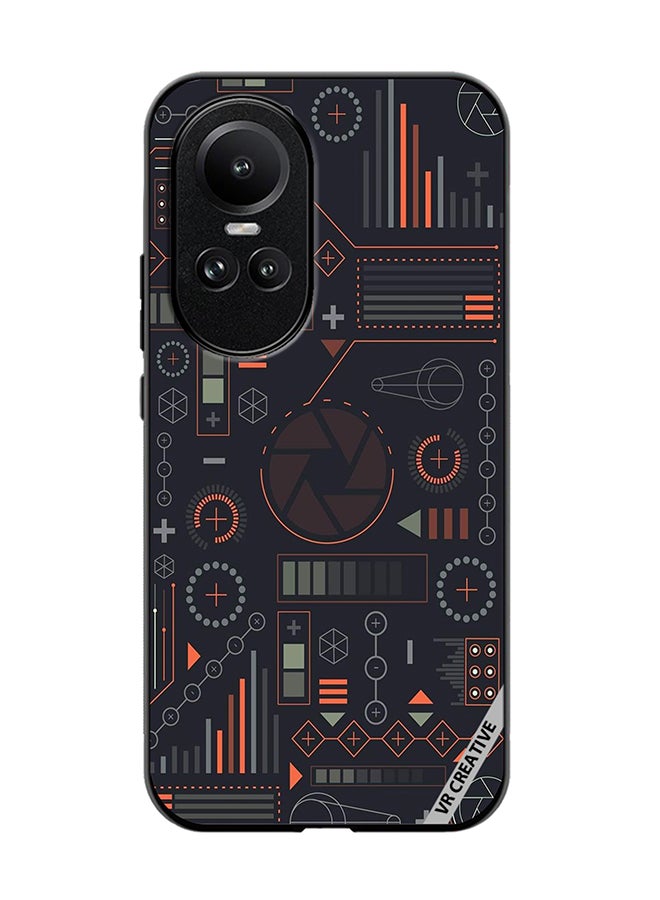 VR CREATIVE Protective Case Cover For Oppo Reno 10 Circuit Design Multicolour - Image 1