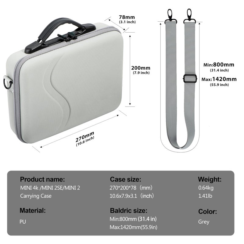 Tomat حقيبة حمل تومات ميني 4K، حقيبة سفر محمولة لطائرة DJI MINI 4K / ميني 2 / ميني 2 SE ملحقات Fly More Combo - Image 5
