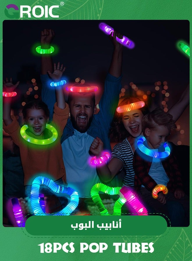 GROIC 18 PCS Light up Party Favors for Kids, LED Pop Tubes Pack, Glow Party Favors Birthday Return Gifts Prizes for Kids,Party Decorations, Party Supplies - Image 5
