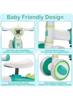 TRASSLE Baby Balance Bike for 1 Years Old Boys Girls, No Pedal Toddler Balance Bike, Adjustable Seat & Headlights Music, 10-36 Months Kids Toy  - Image 2