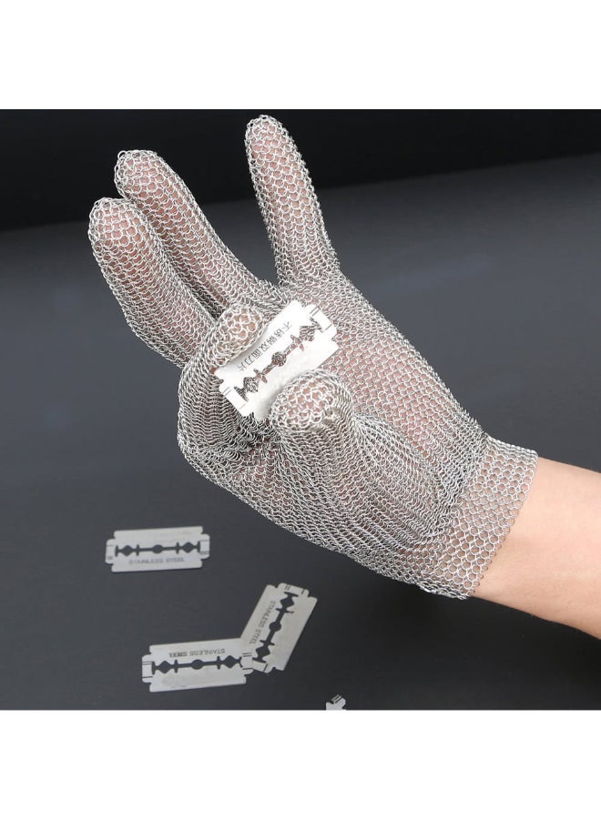 NIBEMINENT Knife Cut Resistant Chain Protective Glove Silver 25centimeter - Image 2