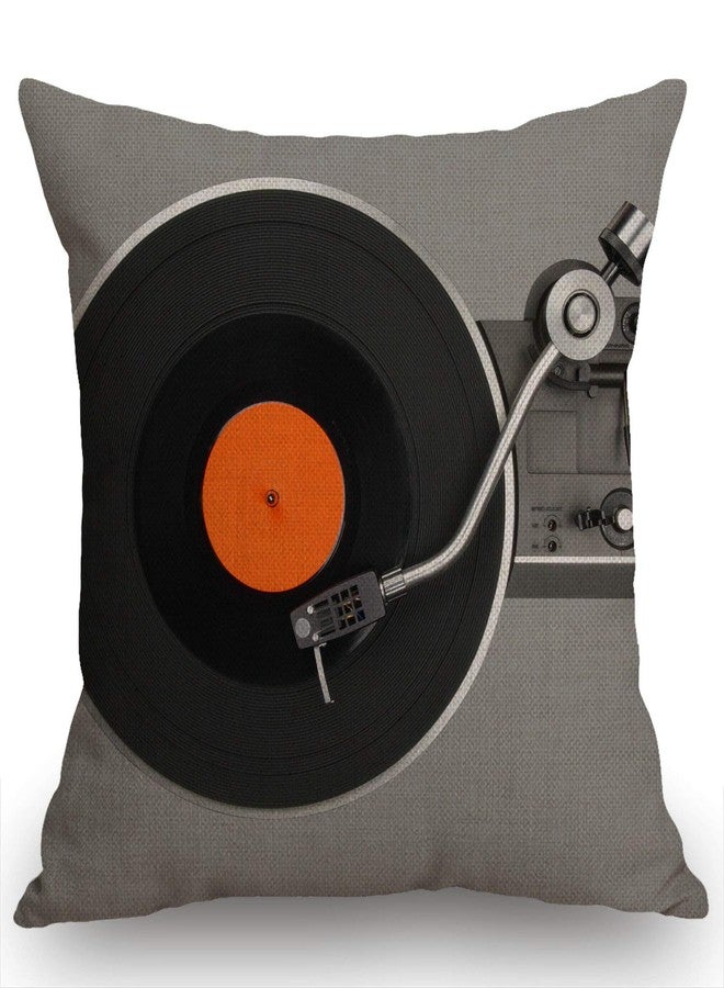 Swono Retro Vintage Vinyl Record Cotton Linen Square Throw Waist Pillow Case Decorative Cushion Cover Pillowcase Sofa 18"x 18" - Image 5