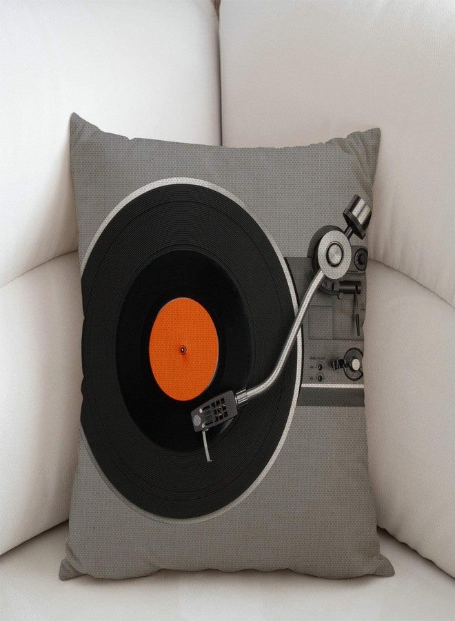 Swono Retro Vintage Vinyl Record Cotton Linen Square Throw Waist Pillow Case Decorative Cushion Cover Pillowcase Sofa 18"x 18" - Image 2