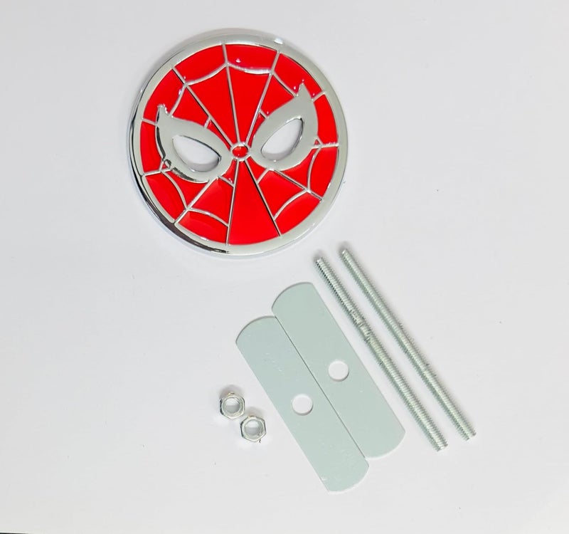 AUTO MT Emblems for Car & Bike Metal Lo.go and Grill Me.tal Lo.go, Auto Accessories for Car Emblem 3D Badge Auto Racing Sport Sticker Grand Tourer Decal. (Chrome RED Spiderman Grill Logo) - Image 2
