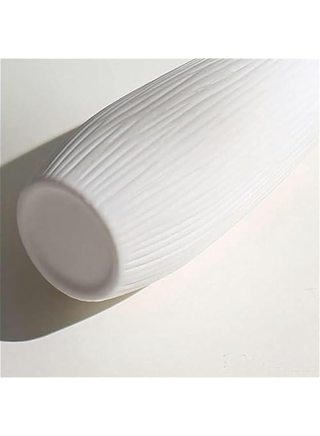 HOOKOR White Ceramic Vase for Home Decor,8.77 inch Vase for Flowers, Modern Art Texture Vase for Decor Centerpieces Entryway Shelf Living Room Table Deco (15-03) - Image 3