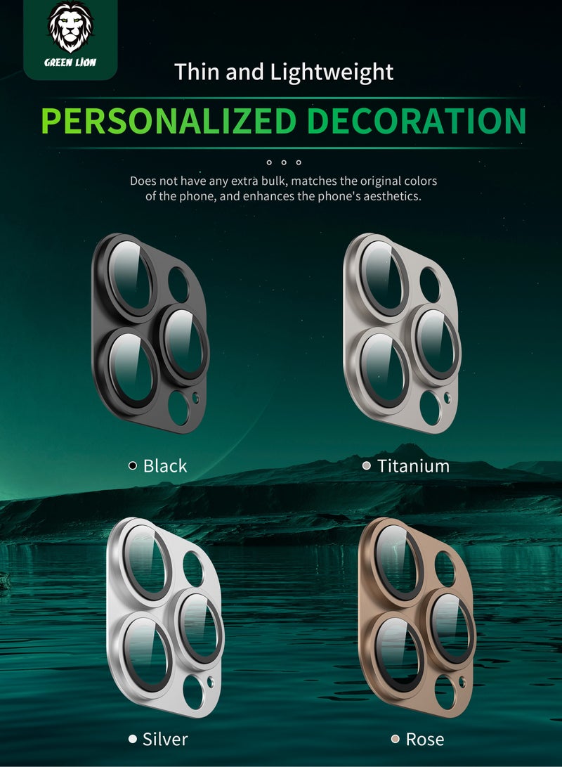 GREEN LION iPhone 16 Pro/Pro Max Camera Lens Protector / Nano Absorption / Anti Scratch / Anti Fingerprint / High Transparency - Black Titanium - Image 4