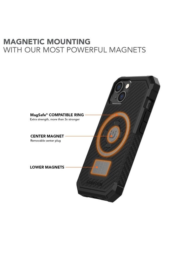 روكفورم روك فورم - جراب iPhone 14، سلسلة Rugged، مغناطيسي مزدوج، غطاء iPhone مع قفل RokLock Twist، معدات حماية Apple Gear، درع مقاوم للسقوط (أسود)  - Image 2