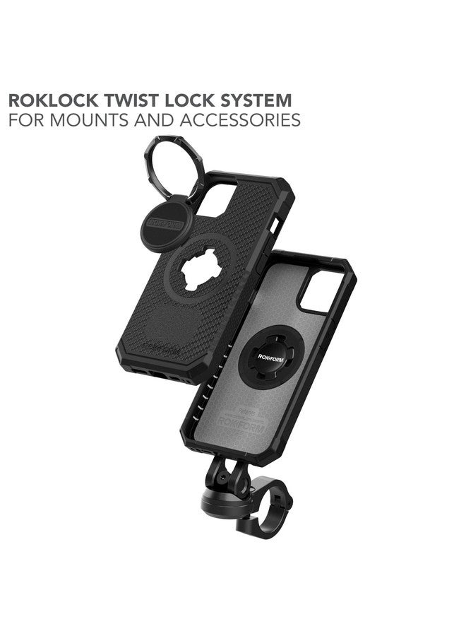 روكفورم روك فورم - جراب iPhone 14، سلسلة Rugged، مغناطيسي مزدوج، غطاء iPhone مع قفل RokLock Twist، معدات حماية Apple Gear، درع مقاوم للسقوط (أسود)  - Image 4