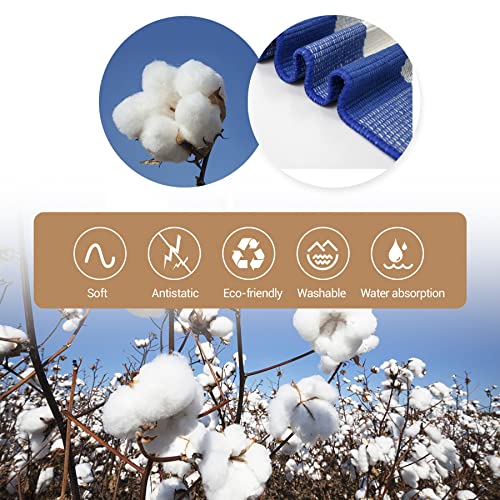 MUBIN Cotton Buffalo Plaid Rug, 3'x5' Blue and White Outdoor Rug Front Door Decorative Mat, Hand-Woven Foldable Rug for Layered Door Mats Washable Carpet for Front Porch, Entryway, Farmhouse - Image 4