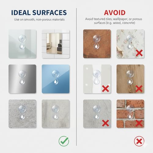 NL Home 4-Pack Suction Cup Hooks for Bath or Shower, Wreath Hangers for Glass Door or Window, White - Image 5
