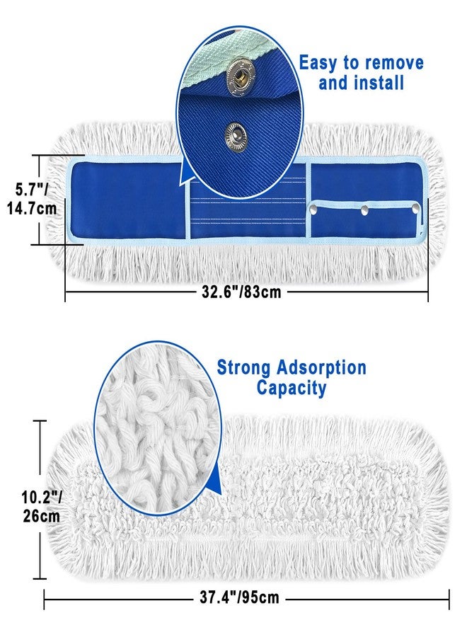 Ehadoo 36" Dust Mop Replacement Pad: 2 Pack Fit 36" Commercial Dust Mop/Broom - Durable Thick Washable Cotton Dry Mop Head for Hardwood Tile Schools Offices Industrial Cleaning（ B0FMYK8YZ7） - Image 2