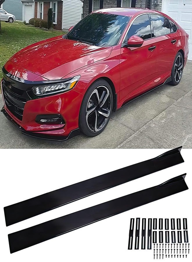 DREAMOTOR 2PCS Universal Car Side Skirts, 78.7" Side Skirts Extension Splitter Lip, Car Rocker Panels Side Skirt Body Kit, Compatible with Honda Accord Civic Toyota Nissan Altima Subaru VW Jetta BMW - Image 1
