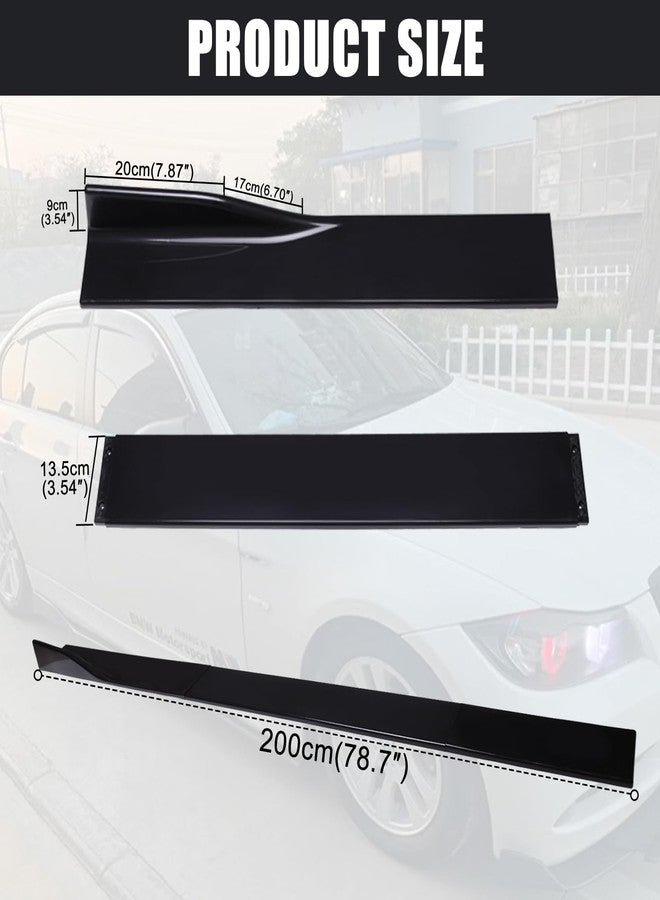 DREAMOTOR 2PCS Universal Car Side Skirts, 78.7" Side Skirts Extension Splitter Lip, Car Rocker Panels Side Skirt Body Kit, Compatible with Honda Accord Civic Toyota Nissan Altima Subaru VW Jetta BMW - Image 3