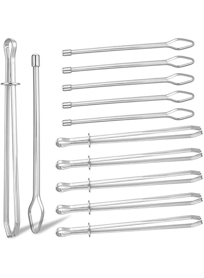 Generic 10PCS Rope Threader Clips, DIY Drawstring Threader Tool Set Metal Sewing Loop Turner Hooks Easy Pull Bodkin Threader Clips with Tweezer for Sweatpants Coats Pants Hoodies Swim Trunks - Image 1