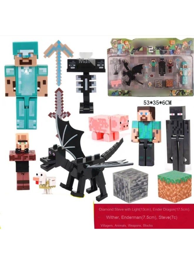 ألعاب البناء Minecraft - تماثيل كريبر وتنين الأندر للأكسسوارات