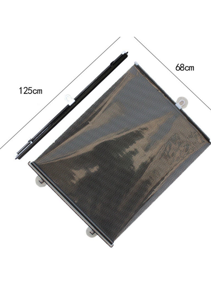 68*125 Black 【3 Suction Cups Included】 Retractable Car Sunshade, Large Windshield Sunshade, Protective Automatic Roller Blind Sunshade, Suitable For Small Business, Medium, Suv, Large Truck - Image 2