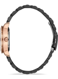 FERRO Women's Black Stone Wristwatch + Safe Bracelet Gift  - Image 3
