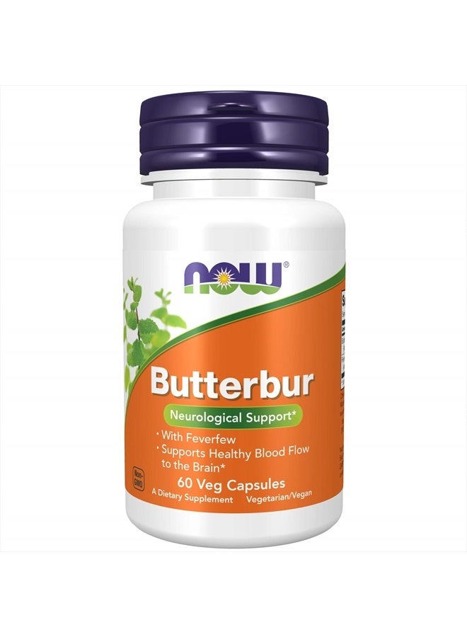now Supplements, Butterbur with Feverfew, Neurological Support*, 60 Veg Capsules - Image 1