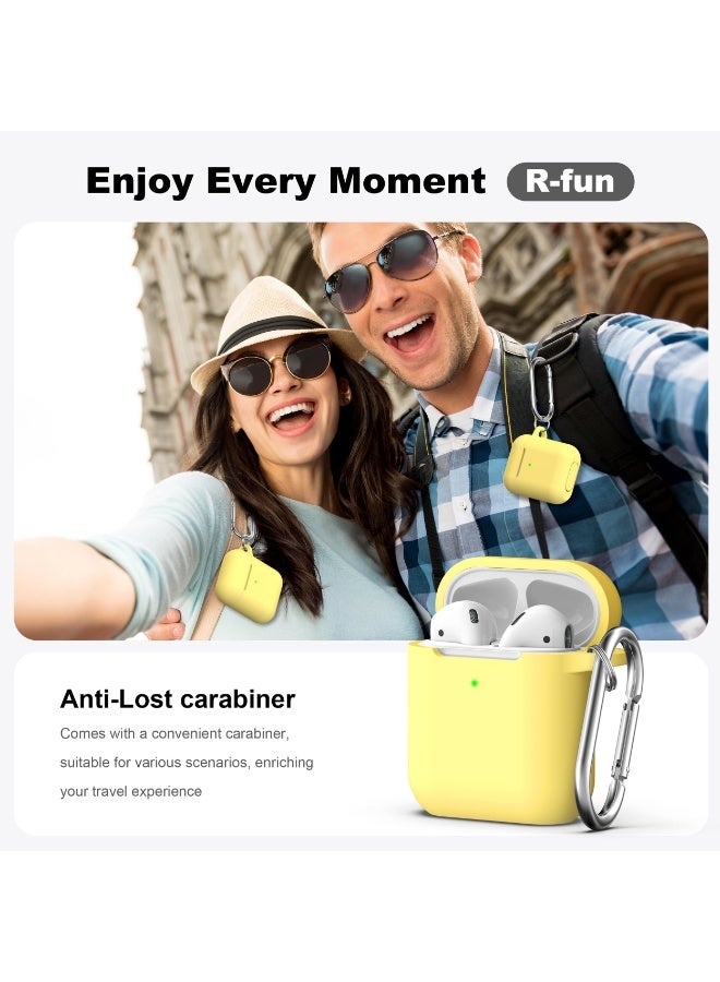 Suitable For Airpods Pro 3（2025） Protective Case With Cleaning Kit, Soft Silicone Protective Case Suitable For Apple Airpods Pro 3 Women And Men, Airpods Pro Protective Case Accessory With Keychain, Yellow - Image 3