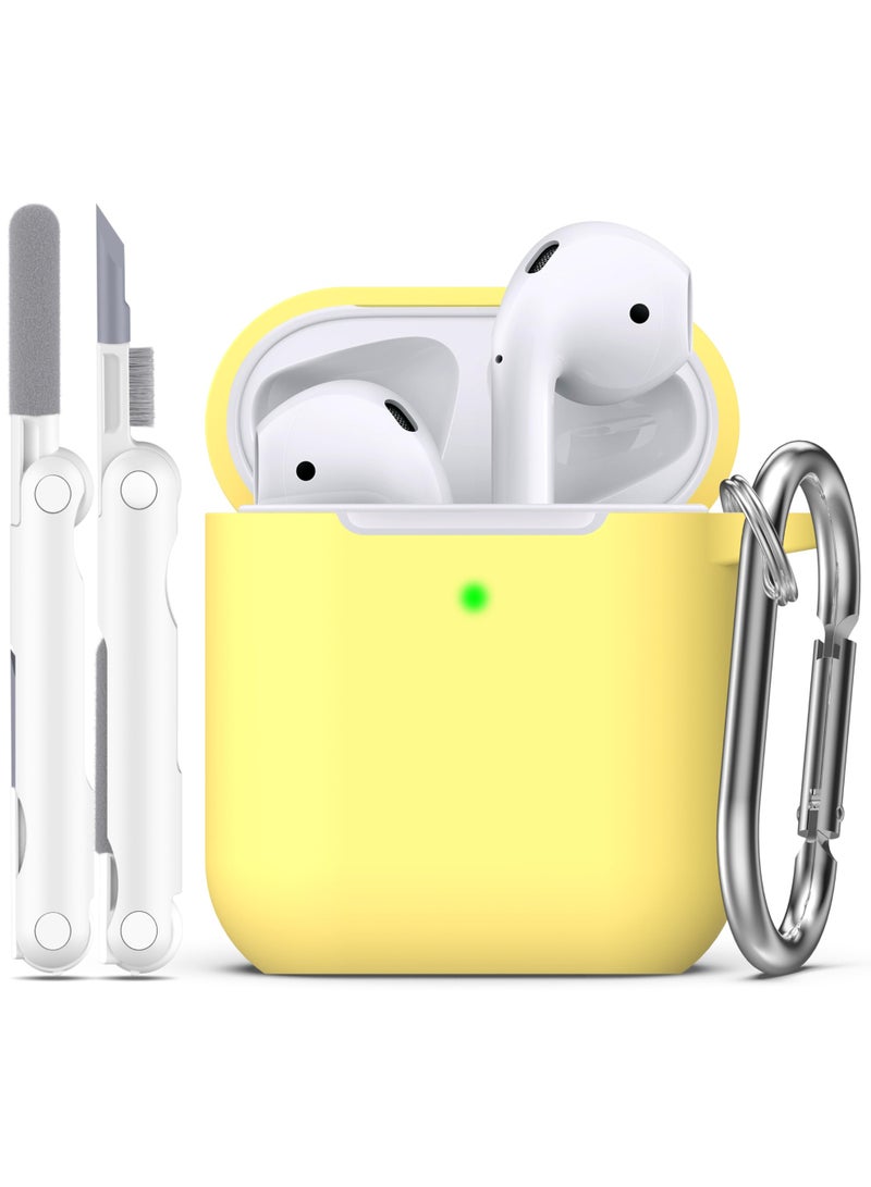 Suitable For Airpods Pro 3（2025） Protective Case With Cleaning Kit, Soft Silicone Protective Case Suitable For Apple Airpods Pro 3 Women And Men, Airpods Pro Protective Case Accessory With Keychain, Yellow - Image 2