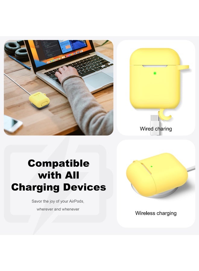 Suitable For Airpods Pro 3（2025） Protective Case With Cleaning Kit, Soft Silicone Protective Case Suitable For Apple Airpods Pro 3 Women And Men, Airpods Pro Protective Case Accessory With Keychain, Yellow - Image 4