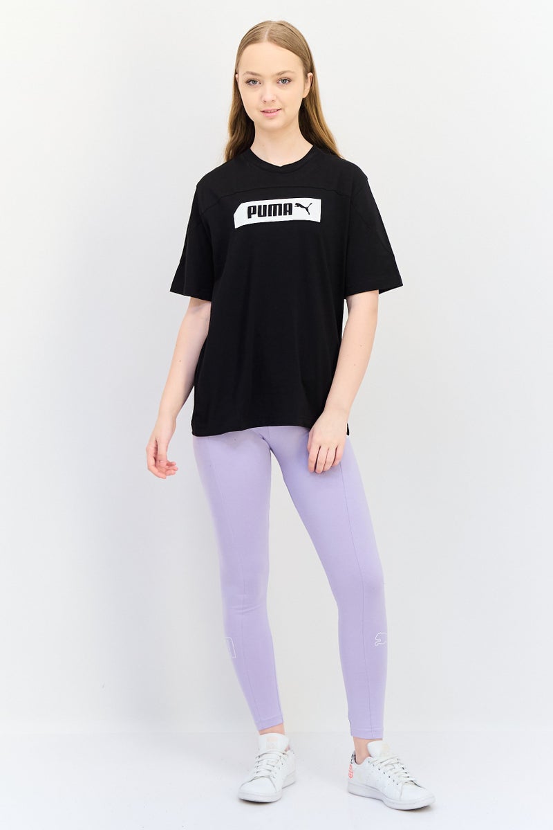 PUMA تي شيرت رياضي نسائي قصير الأكمام في الهواء الطلق، أسود - Image 2