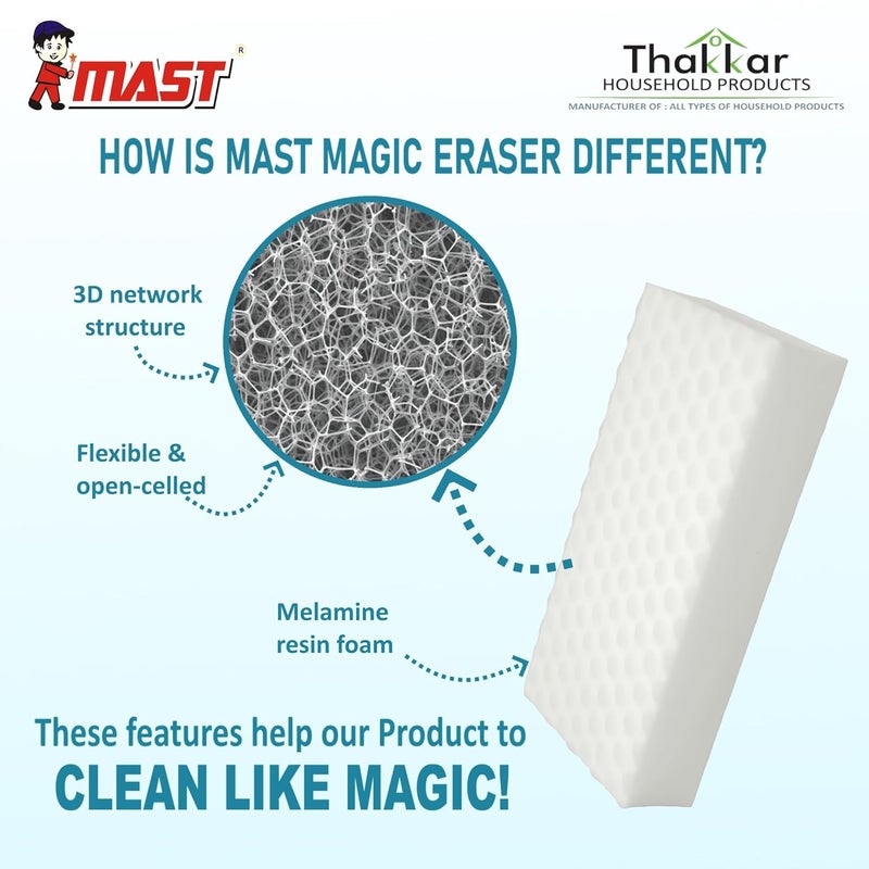 مزيل بقع ملامين ماست ممحاة سحرية عبوة من 3 أدوات تنظيف ممحاة سحرية للأحذية ممحاة سحرية للكمبيوتر المحمول أبيض قياسي - Image 3