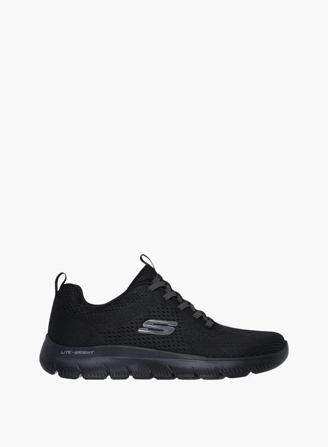سكيتشرز Men's Mesh Sports Shoes With Lace-Up Closure - Summits