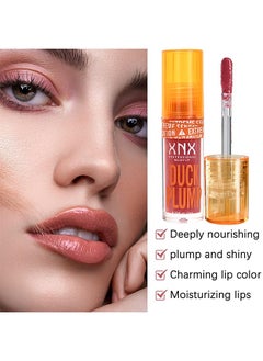 XNX Duck Plump Lip Plumping Lacquer, Fat Lip Oil Lip Glaze, Glitter Shine Primer Lip Clear Plumping Lip Gloss, High Pigment No Sticky Lip Gloss, Lip Plumper Gloss Make Lips Fuller  - Image 5