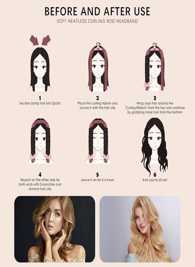NYCTAN Heatless Hair Curler for Women | Satin No-Heat Curling Rod Headband for Long Hair | Soft Foam Rollers for Comfortable Overnight Curls | Silk Curlers with Accessories | Perfect for Daily Use & Travel - Image 2