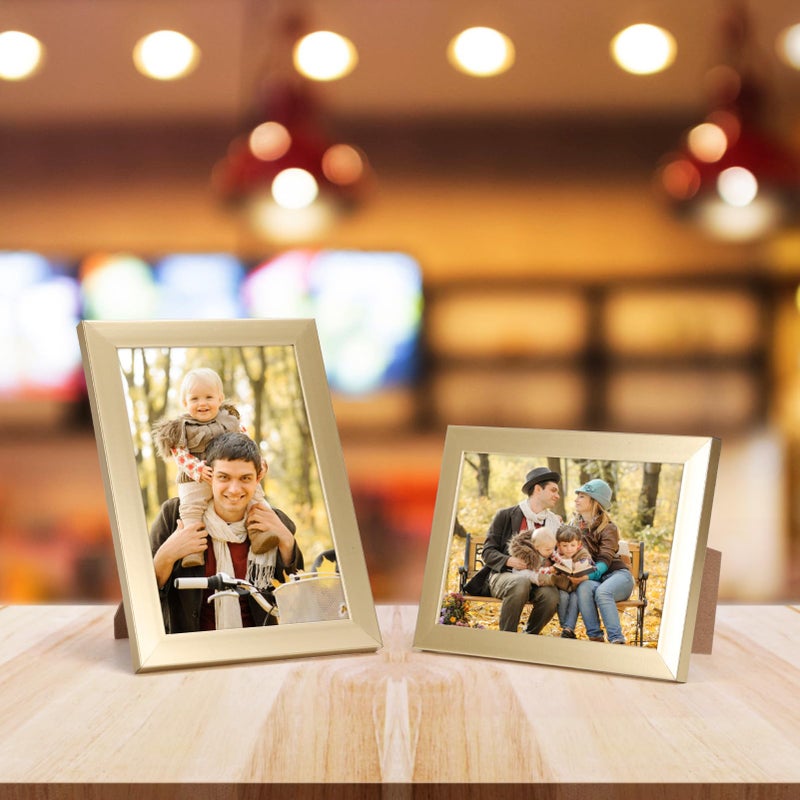 جيفت جاردن GiftGarden 4x6 إطار الصورة مجموعة الذهب من 7 إطارات Multi Modern 4 × 6 للجدار أو عرض الطاولة الذهبية - Image 3