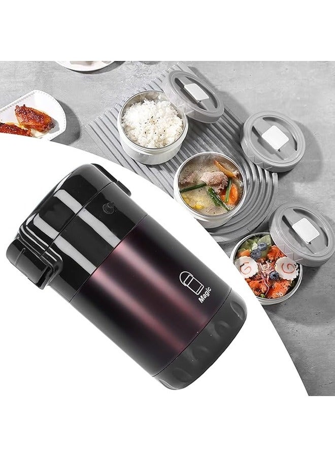 Portable Insulated Tiffin Lunch Box Set – Stackable Bento Box， Stainless Steel Thermal Containers with Bag