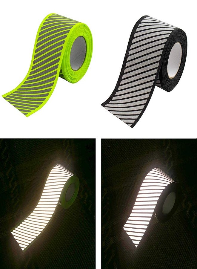 JINBING (Black) - High Visibility Reflective Fabric Stripe Webbing Ribbon Sew On for Clothing 5.1cm x 5m W02 (Black) - Image 4