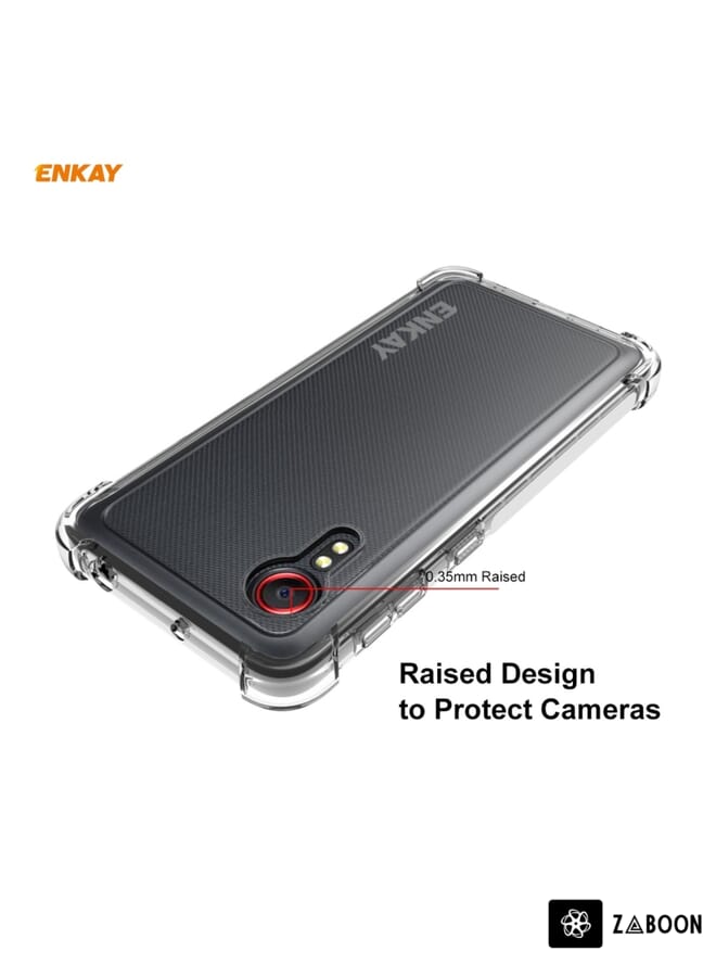 Green Tiger Protective Case Cover For Samsung Galaxy Xcover 5 Hat-Prince ENKAY Clear TPU Soft Anti-slip Cover Shockproof Case - Image 4